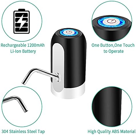 Su Şişesi Pompası, 5 Galon Otomatik Su şişesi Dağıtıcı USB Şarj İçme Suyu Pompası Taşınabilir Elektrikli su sebili Su Şişesi