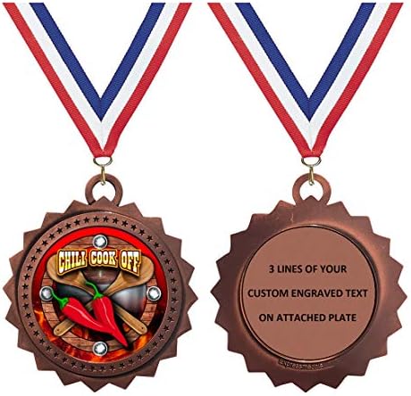 1 için 50 Packs Chili Cook Kapalı Bronz Büyük 3 İnç Kazınmış Madalya Trophy Ödülü Kişiselleştirilmiş Ücretsiz D03-FCL437