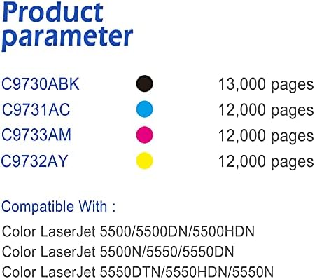 EASYPRİNT Uyumlu 645A (C9730A C9731A C9732A C9733A) Renkli Laserjet 5500, 5500n, 5500dn, 5500dtn için Toner Kartuşlarının Değiştirilmesi