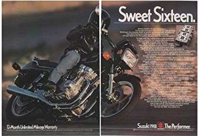 Dergi Baskı İlanı: 1981 Suzuki GS-750E Yol Motosikleti, 16 Valf, Sweet Sixteen
