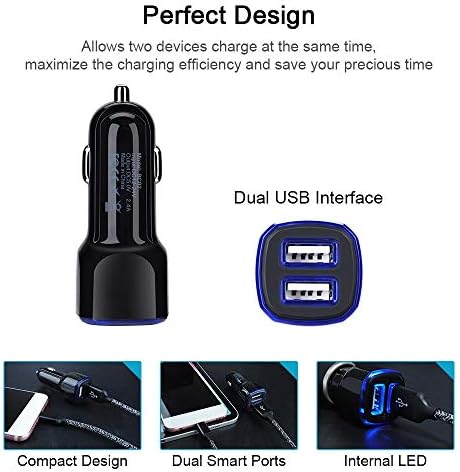 USB C Şarj Seti,2 Paket Hızlı Şarj Tipi C Kablosu ile Çift Bağlantı Noktalı USB Duvar Fişi Samsung Galaxy S20 ile uyumlu S20+