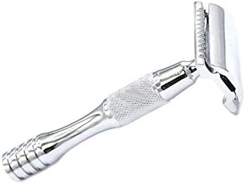 OdontoMed2011 Paslanmaz Çelik Güvenlik Jilet Gümüş manuel tıraş bıçağı ile 5 Adet Çift Kenar tıraş bıçağı BTS-311