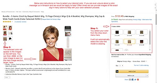 Paket - 5 Ürün: Jon Renau tarafından Carrie Petite Özel Remy İnsan Saçı, Christy'nin Perukları Soru-Cevap Kitapçığı, BeautiMark