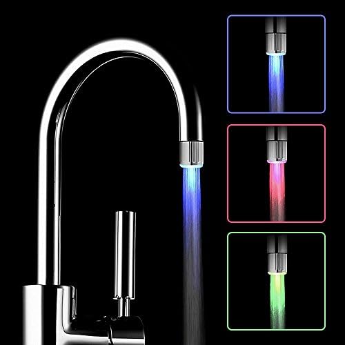3-Renk Sıcaklık Duyarlı degrade LED su musluk ışık su akışı renk Değiştirme musluk bacalı evye musluğu musluk mutfak ve banyo