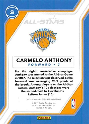 2017-18 Donruss Tüm Yıldızlar 25 Carmelo Anthony NM-Knicks Dağı