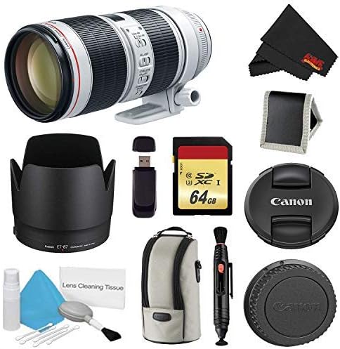 Canon EF 70-200mm f/2.8 L ıs III USM Lens Paketi w/ 64GB Hafıza Kartı + Aksesuarlar (Uluslararası Model)