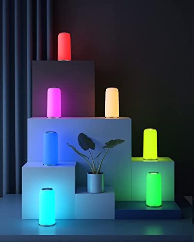 Hifree LED Masa Lambası, Zamanlayıcı Fonksiyonlu RGB Dokunmatik Başucu Lambası, Kısılabilir Sıcak Beyaz Masa Lambası, Yatak Odası
