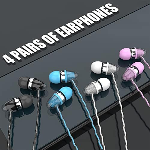 4 paketi Kulakiçi Renkli Kulaklıklar Ağır bas Kulaklık kulak içi kulaklıklar mikrofonlu kulaklıklar Cep Telefonu Kulaklık Kablolu