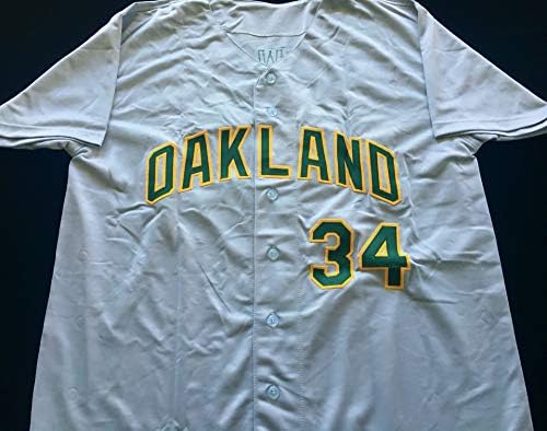 Dave Stewart, Beckett COA ile İmzalı Gri Beyzbol Forması İmzaladı - Oakland A'nın Sürahisi-Beden XL