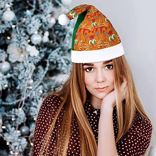 Sevimli Kedi, Karikatür, GeometryUnisex Yetişkin Noel şapka, Noel hediyesi; Pullu Noel şapka, tatil şapka; Parti hediyeler