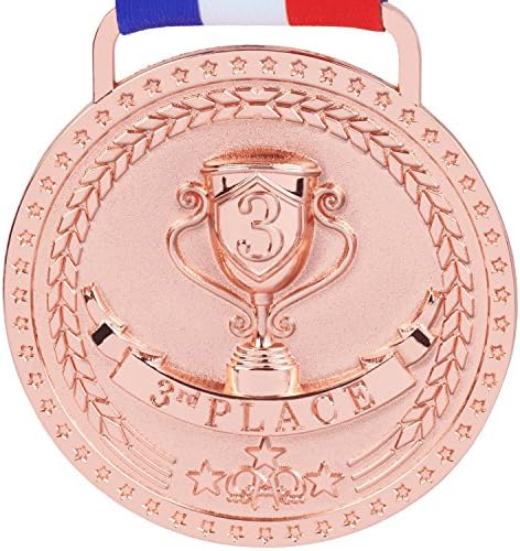 1. 2. 3. Lük Kupa Ödülleri için Altın Gümüş Bronz Madalyalar, Ekli Kırmızı Beyaz Mavi Saten Kurdele ile Parlak veya Antika Kaplama-Ayrı