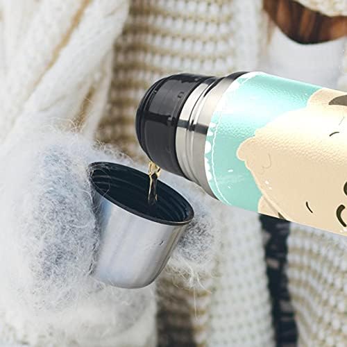 Lılıbeely 17 oz Vakum Yalıtımlı Paslanmaz Çelik Su Şişesi Spor Kahve Seyahat Kupa Flask Hakiki Deri Sarılmış BPA Ücretsiz, ıyi