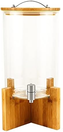 Cam İçecek Dağıtıcıları ve Doğal Bambu Kapakları ve Standları Su Buzlu Çay için Züccaciye 5.2 L / 8L (Renk: Şeffaf, Boyut: A)