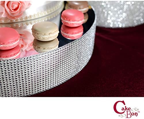 Cakebon Düğün Pastası Standı (Gümüş - 12 inç - Yuvarlak) - Düğün Pastaları, Kekler ve Tatlılar için Muhteşem Kek Teşhir Merkezi