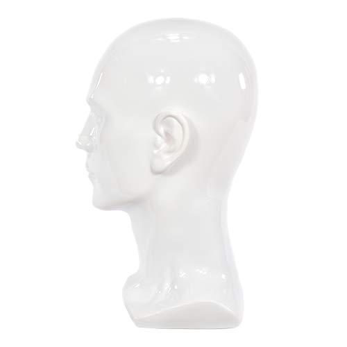Bonarty PVC Manken Başkanı Kukla Peruk Manken Sunglass Kulaklık Ekran Mankeni Başkanı-Beyaz