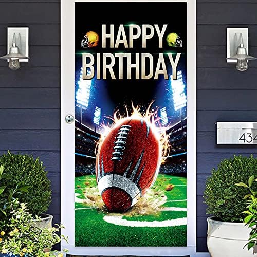 Amerikan Futbolu Mutlu Doğum Günü Afiş Zemin Rugby Oyuncuları Spor Touchdown Tema Iyilik Malzemeleri Bayrak Arka Plan Dekor için