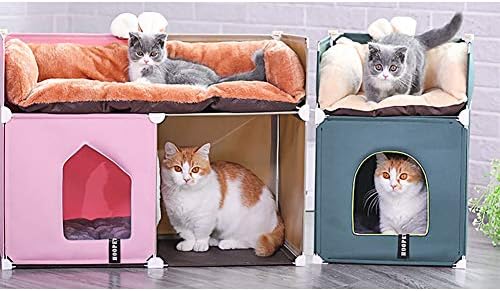 La La Pet 2 Katmanlı Kedi Kınamak Kedi Ağacı Kulesi Kedi Evi Yatak Pet Mobilya Kedi Mağara Yatak ile Pet yastık Pedi Peek Delik