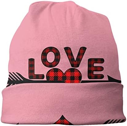 Sevimli Aşk Kalpler Unisex Yetişkin Örgü Şapkalar Romantik sevgililer Günü Bere Şapka Sıcak Streç Kafatası Kapaklar Erkekler
