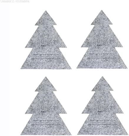 Brteyes 4 Adet Noel Ağacı Çatal Tutucu Keçe Noel Çatal Çanta Noel Masa Dekorasyon Tatil Parti Yemeği Dekorasyon