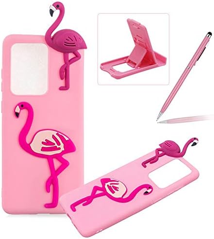 Galaxy Note 20 Ultra için TPU Kılıf,Galaxy Note 20 Ultra için Yumuşak Kauçuk Kapak, Herzzer Ultra İnce Şık 3D Flamingo Serisi
