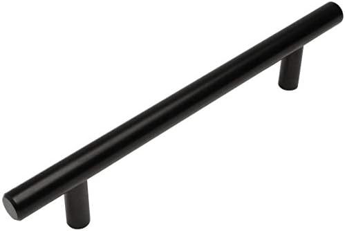 Cosmas 305 - 4FB Düz Siyah Kabine Donanım Euro Stil Bar Kolu Çekin-4 İnç (102mm) Delik Merkezleri, 6-3 / 8 Toplam Uzunluk