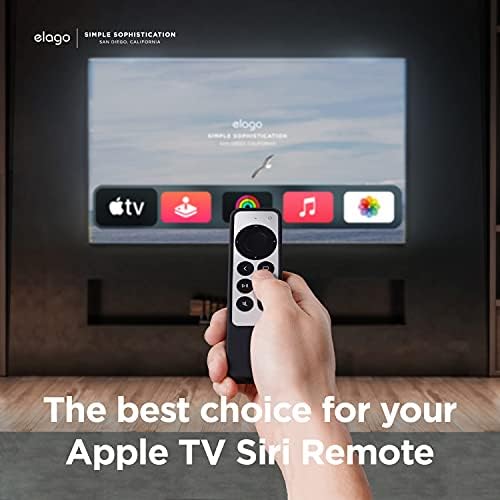 elago R2 Slim Case 2021 Apple TV 4K HD Siri Remote 2. Nesil ile Uyumlu-İnce Tasarım, Hafif, Çizilmez Silikon, Şok Emme, Tüm İşlevlere