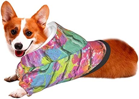 Köpek Hoodie, JVVD Küçük Cins Pet Giyim, 6 Boyutları Graffiti Tuğla Duvar Köpek Kapüşonlu Sweatshirt