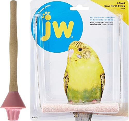 JW Pet 2 Parça Insight Kuş Levrek Paketi: Kum Salıncak ve Ahşap Levrek, Küçük, Çeşitli Renkler
