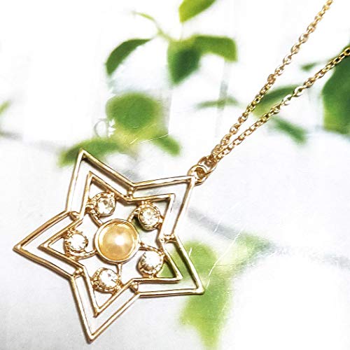 Kalp Yıldız Kristal Kolye Kolye İnci Geometrik Çiçek Kazak Zinciri Uzun Bildirimi Kolye Kadınlar ve Kızlar için (Altın A)