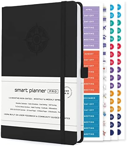 Akıllı Planlayıcı Pro – Küçük 8,6 x 5,7 inç (A5) – Tarihsiz Gündem Günlük Planlayıcısı – Haftalık, Aylık, Şükran Bölümleri, Arka