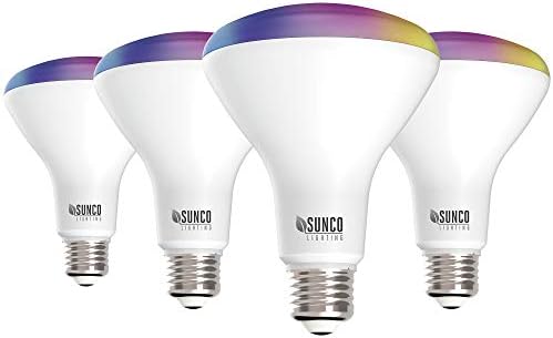 Sunco Aydınlatma BR30 Alexa Akıllı Taşkın Ampuller, Renk Değiştiren LED Gömme WiFi Ampul, 8W, RGBCW, Kısılabilir, 650 LM, Alexa