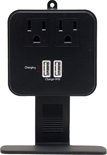 GE 14912 2 Çıkışlı Aşırı Gerilim Koruyucu, USB Şarj, Siyah