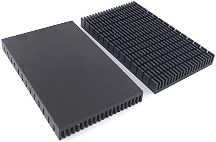 Awxlumv Alüminyum büyük ısı emici 5. 9x3. 6x0. 59 İnç /150x93x15mm Siyah soğutucu yüzgeçleri Soğutucu PCB kartı LED Anakart