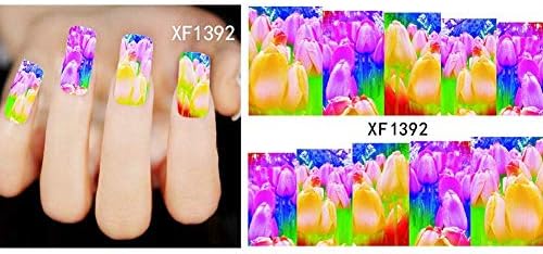 U-M Çiçekler Desen DIY Nail Art Etiketler Kendinden Yapışkanlı Su Transferi Manikür Aracı XF1397 İyi Kalite