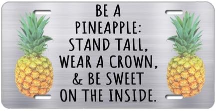 Tobe Senin Plaka Kapak bir Ananas Olmak Uzun Boylu Standı Bir Taç Giymek ve Tatlı Olmak İçinde Baskılı Oto Kamyon Araba Ön Etiketi