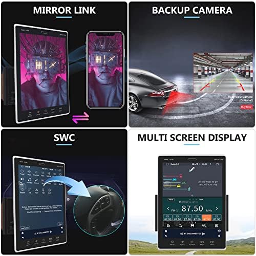 podofo Android Araba Stereo 9.5 HD Dikey Dokunmatik Ekran AI Akıllı Ses Kontrolü ile Çift Din Araba Radyo GPS Navigasyon Bluetooth