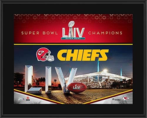 Kansas City Chiefs 10.5 x 13 Super Bowl LIV Şampiyonları Yüceltilmiş Plak - NFL Takım Plaketleri ve Kolajları