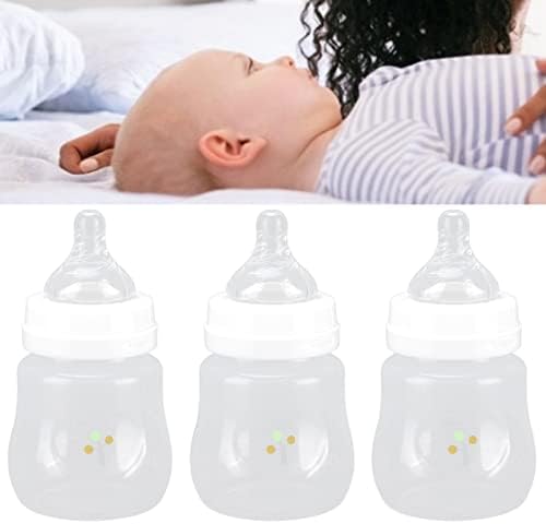 3 Adet BPA Ücretsiz Yenidoğan Şişe PP Geniş Boyun Bebek Şişeleri Saydam Bebek Şişe Doğal Meme Şekli Besleme Nipeller
