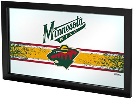 Marka Gameroom NHL Minnesota Vahşi Çerçeveli Logo Ayna