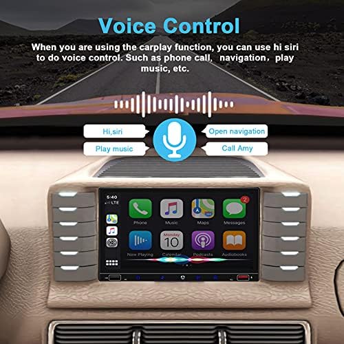YuanTing Çift 2 Din Stereo Araç Ses AM / FM Radyo Alıcısı Multimedya Oynatıcı 7 Kapasitif Dokunmatik Ekran için Uyumlu Apple
