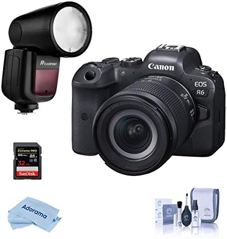 Canon EOS R6 aynasız fotoğraf makinesi ile RF 24-105mm f / 4-7. 1 ıs STM Lens - Paket ile Flas hpoınt Zoom Li - on X R2 TTL On-Kamera