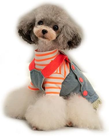 KİLLUA Köpek Elbiseler Denim Strappy Etek Yıkanmış Vintage Tasarım Parlak Sling ve Bıyık Detaylar Pet Giysi