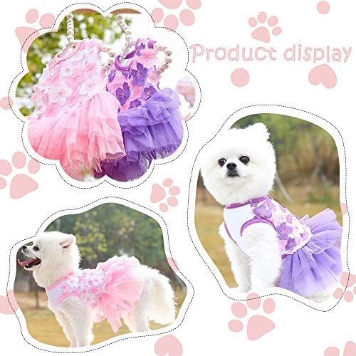 Sebaoyu Köpek Elbiseler Küçük Köpekler için Yaz Sevimli Tutu Prenses Elbise Pet Etek Giyim Köpek Giysileri Kostüm Şeftali Çiçeği