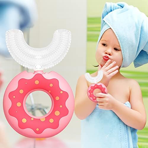 Fpoqbod Donut Şekilli Çocuk U-Şekilli Diş Fırçası Kapsamlı Temizlik 2-12 Yaş Arası Çocuklar için Uygundur (B, 6-12 Yaş)