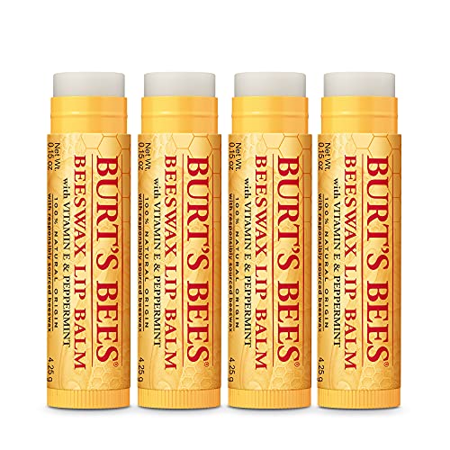 Burt'un Arılar Tatil Hediye, 4 Dudak Balsamı Stocking Stuffer Ürünleri, Balmumu Bounty Klasik Set-Orijinal Balmumu (Yeni Sürüm)
