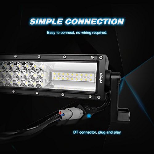 Nilight-18101C - A LED ışık Çubuğu 22 İnç 270 W Beyaz & Amber Üçlü Sıra 13500LM Sel Nokta Combo Led Bar Off Road ışıkları ile