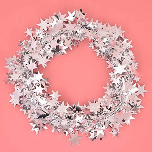 Dıydeg Ilginç Çekici Yıldız Çelenk, Göz Kamaştırıcı Noel Dekorasyon, Düğün Noel için(Gümüş)