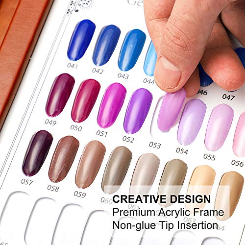 Bobin 216 Renkler Nail İpuçları Ekran Kitap DIY Nail Art Gösteren Raf Jel Renk Kartı Grafik Boyama Ekran Kartı Gümüş