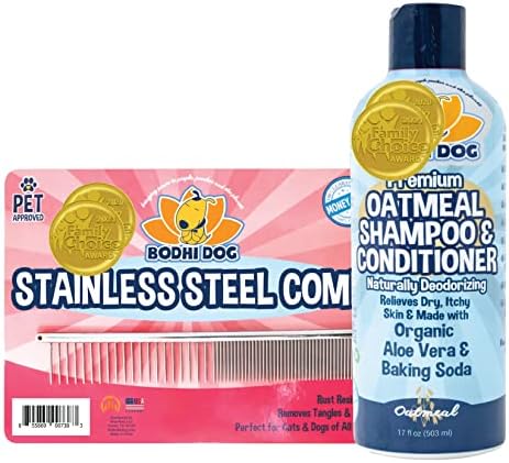 Bodhi Köpek Yulaf Ezmesi Şampuanı 17oz + Paslanmaz Çelik Tarak Paketi