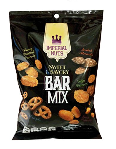 Imperial Nuts Bar Mix Snack Paketleri - Tatlı ve Tuzlu (12 Paket x 4 oz) - Protein Kosher Sertifikalı Yüksek Grab & Go Snack